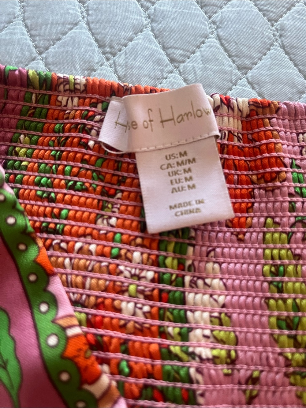 Floral Stripe Wide-Leg Pants with Strapless Top - Orange & Pink & Purple - Picture 3 of 7